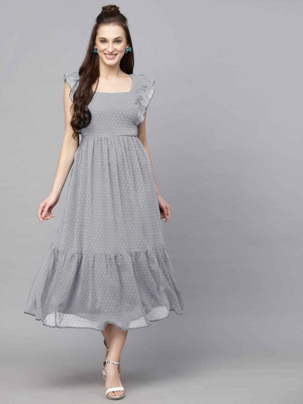 INLI Trendy Grey in Georgette Butti Designer Gown . Wedding, Party, Festive Affordable Price ₹1399. Delivery 4-6 Working Days. Shop now. | Gowns, Bollywood Gowns, Creative Gowns, Designer Gowns, Embroidered Gowns, Party Wear Gowns