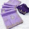 BT 1284 Lavender Crunchy Chiffon Saree Perfect for Wedding, Party, Ethnic Day, Ganesh Chaturthi, Sangeet . Best Price ₹1799. Delivery 4-6 Working Days | Sarees, Bollywood Sarees, Creative Sarees, Designer Sarees, Embroidered Sarees, Ethnic Saree, Modern Digital sarees, Party Wear Sarees