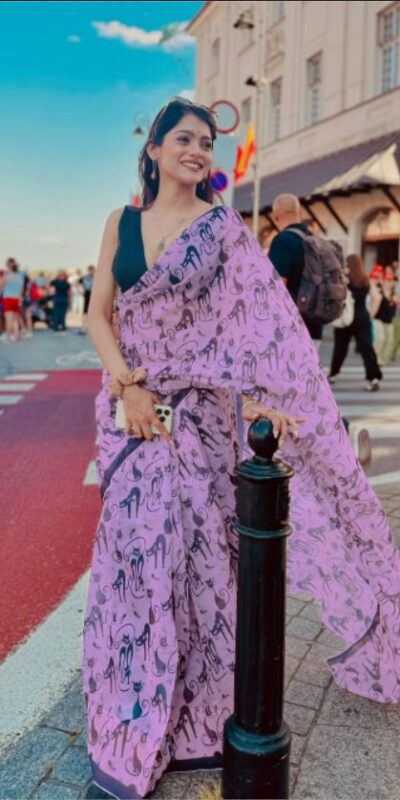 BT 432 Lavender Color Soft Cotton Digital Print Lace Work Saree . Special Price ₹1349. Delivery 4-6 Working Days. Shop now. | Sarees, Bollywood Sarees, Creative Sarees, Designer Sarees, Embroidered Sarees, Ethnic Saree, Modern Digital sarees, Party Wear Sarees