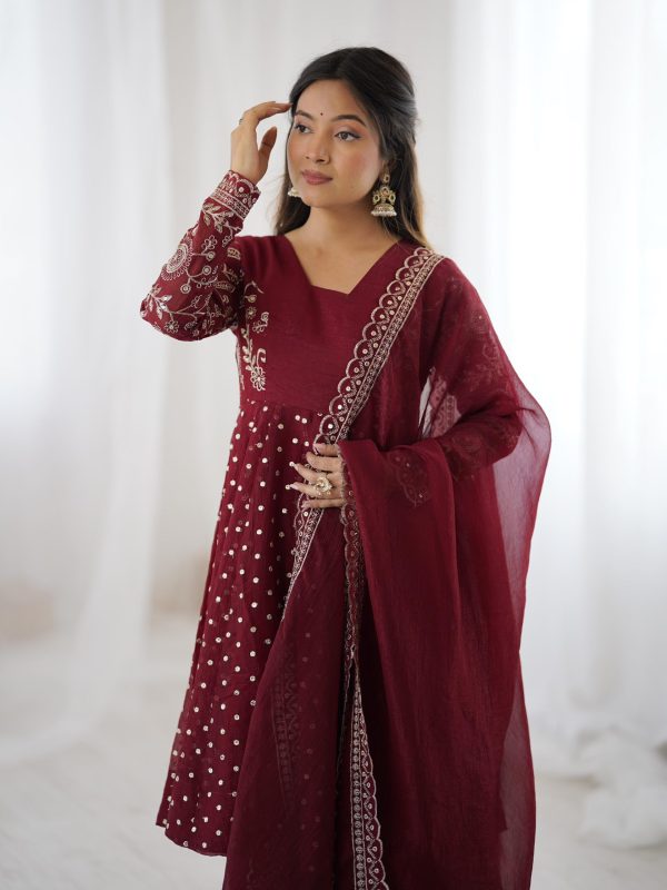 ZSR 3134 Maroon Crunchy Silk Salwar Suit Perfect for Wedding, Party, Sangeet, Anniversary, Housewarming Introductory Price ₹2399. Delivery 4-6 | Jump Suits, Salwar suit, Designer Suits, Casual Suits, Creative suits, Palazzo Suits, Party Wear Suits, Patiala Suits, Straight Suits