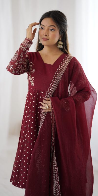 ZSR 3134 Maroon Crunchy Silk Salwar Suit Perfect for Wedding, Party, Sangeet, Anniversary, Housewarming Introductory Price ₹2399. Delivery 4-6 | Jump Suits, Salwar suit, Designer Suits, Casual Suits, Creative suits, Palazzo Suits, Party Wear Suits, Patiala Suits, Straight Suits