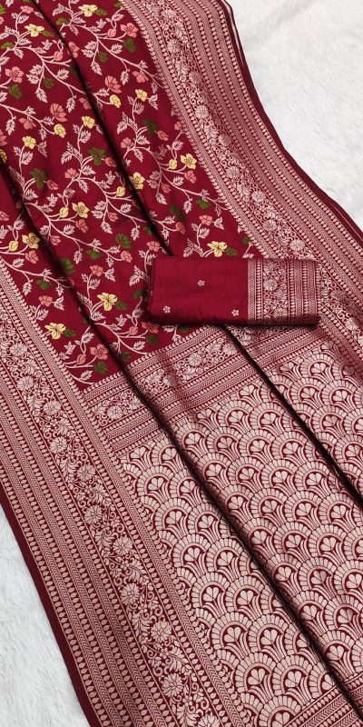 MB 96 Maroon Color Khaddi Pashmina with Zari Work & Lace Work Saree . Now at just ₹1999. Delivery 4-6 Working Days. Shop now. | Sarees, Bollywood Sarees, Creative Sarees, Designer Sarees, Embroidered Sarees, Ethnic Saree, Modern Digital sarees, Party Wear Sarees