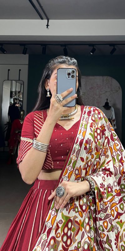 LNB 1658 Maroon Pure Chanderi with Zari Work & Gotta Patti Work Lehenga Choli . Introductory Price ₹3199. Delivery 4-6 Working Days. Shop now. | Lehenga, Bollywood Lehenga, Creative Lehenga, Designer Lehenga, Embroidered Lehenga, Party Wear Lehenga