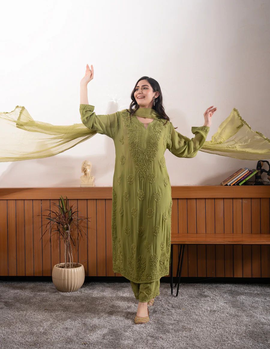 BE 394 Mehandi Georgette with Embroidery Work & Lace Work Salwar Suit . Available at ₹1849 only. Delivery 4-6 Working Days. Shop now. | Jump Suits, Tops & Bottoms, Track Suits, Trendy Wear, Salwar suit, Designer Suits, Casual Suits, Creative suits, Palazzo Suits, Party Wear Suits, Patiala Suits, Straight Suits