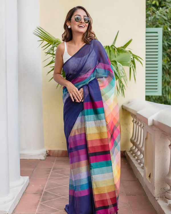 Multi Soft Cotton With Digital Print Saree
