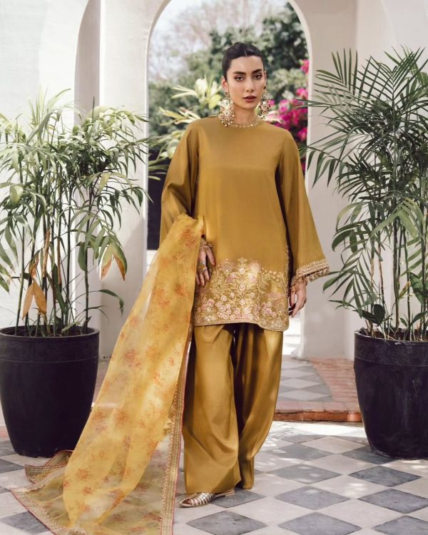 SSR 515 Mustard French Crep Silk With Embroidery Sequence Work with Digital Print & Lace Work Salwar Suit at ₹2099 only. Delivery 4-6 Days | Jump Suits, Salwar suit, Designer Suits, Casual Suits, Creative suits, Palazzo Suits, Party Wear Suits, Patiala Suits, Straight Suits