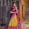 Mustard Tasar Silk Sequins Embroidery Work Lehenga Choli