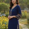 INLI Adaa 5.0 Navy Blue Rayon with Embroidery Work Kurti .Wedding, Party, Festive, Events, Best Price ₹1349. Delivery 4-6 Working Days. Shop now. | Kurti, Bollywood Kurti, Creative Kurtis, Designer Kurti, Party Wear Kurti, Selfie Kurti