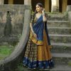 Navy Blue Rayon Mirror Work Lehenga Choli