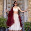 Off White Vichitra Silk Embroidery Zari Work Lehenga Choli