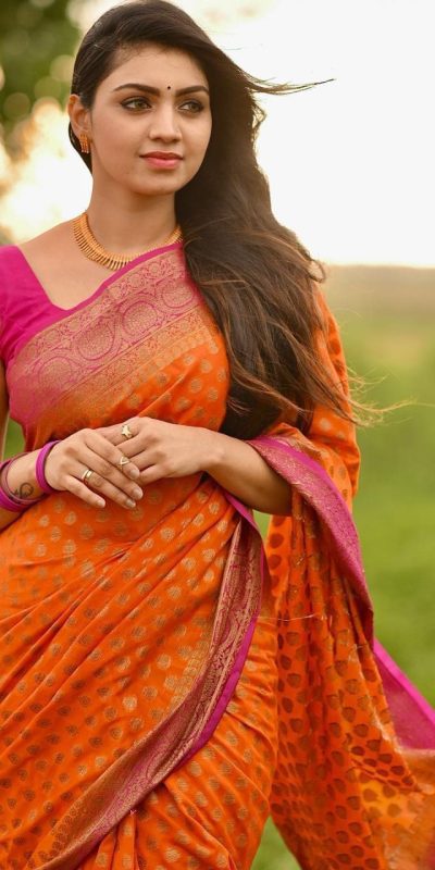 KP 3079 Orange Color Soft Lichi Silk Cloth Rich Pallu All Over Saree Events Casual, Wedding, Festive, Events . Expected Delivery  4-6 Working Days @1449/- | Sarees, Bollywood Sarees, Creative Sarees, Designer Sarees, Embroidered Sarees, Ethnic Saree, Modern Digital sarees, Party Wear Sarees