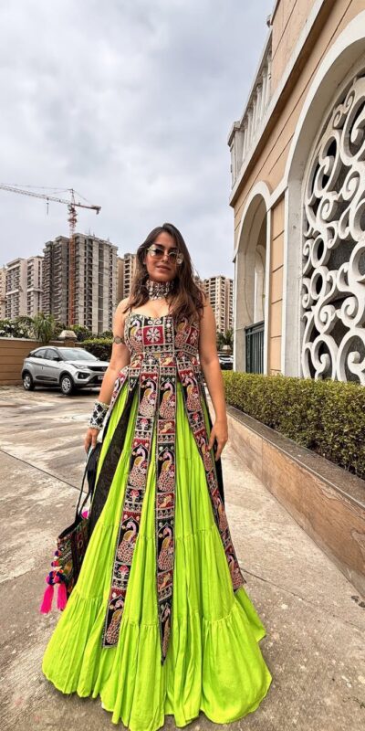 P LG 651 Parrot Green Bangalorey With Embroidery Work Lehenga Choli. Festive Deal ₹2349. Delivery 4-6 Working Days. Shop now. | Lehenga, Bollywood Lehenga, Creative Lehenga, Designer Lehenga, Embroidered Lehenga, Party Wear Lehenga