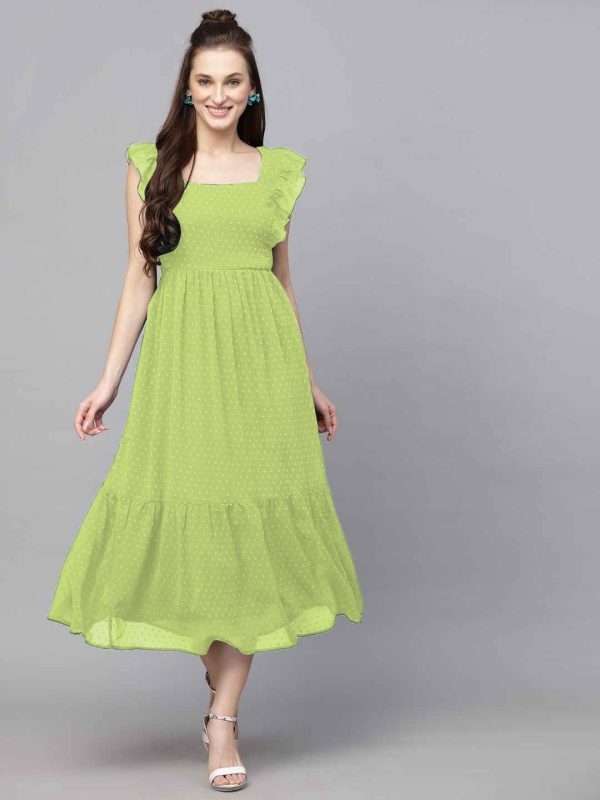 INLI Trendy Parrot Green in Georgette Butti Designer Gown . Wedding, Party, Festive Affordable Price ₹1399. Delivery 4-6 Working Days. Shop now. | Gowns, Bollywood Gowns, Creative Gowns, Designer Gowns, Embroidered Gowns, Party Wear Gowns