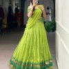 LNB 1904 Parrot Green Pure Chanderi with Zari Work Lehenga Choli . Affordable Price ₹1999. Delivery 4-6 Working Days. Shop now. | Lehenga, Bollywood Lehenga, Creative Lehenga, Designer Lehenga, Embroidered Lehenga, Party Wear Lehenga