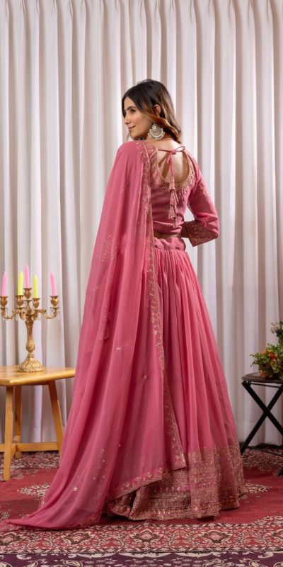 PDC 91 Peach Pure fox Georgette Lehenga Choli erfect for Wedding, Party, Festival Celebrations, Diwali, Karwa Chauth – . Now at just ₹2399. Delivery 4 | Lehenga, Bollywood Lehenga, Creative Lehenga, Designer Lehenga, Embroidered Lehenga, Party Wear Lehenga