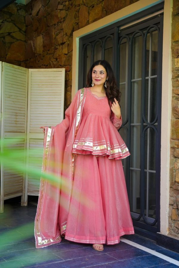 ZSR 3135 Peach Tabby Organza Salwar Suit Perfect for Wedding, Party, Temple Visit, Karwa Chauth, Festival Celebrations – . Get it for ₹1849. Delivery | Jump Suits, Salwar suit, Designer Suits, Casual Suits, Creative suits, Palazzo Suits, Party Wear Suits, Patiala Suits, Straight Suits