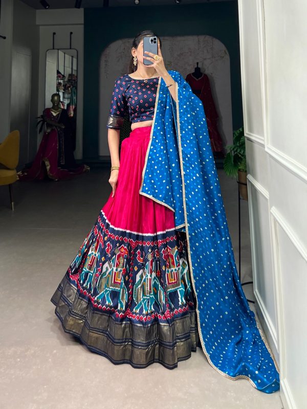 Pink Dola Silk Patola Print Foil Lehenga Choli