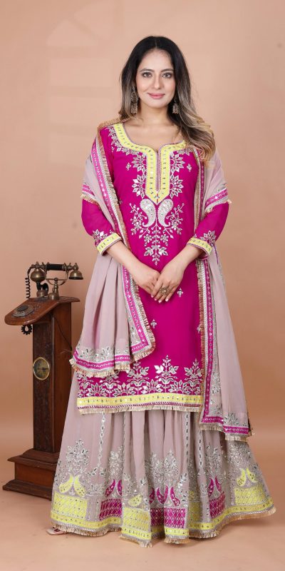 SRK 5260 Pink Faux Georgette With 5mm Embroidery Sequence Work Perfect for Wedding, Party, Karwa Chauth, Ethnic Day, Baisakhi Beast Price At 2149/- Only | Jump Suits, Salwar suit, Designer Suits, Casual Suits, Creative suits, Palazzo Suits, Party Wear Suits, Patiala Suits, Straight Suits