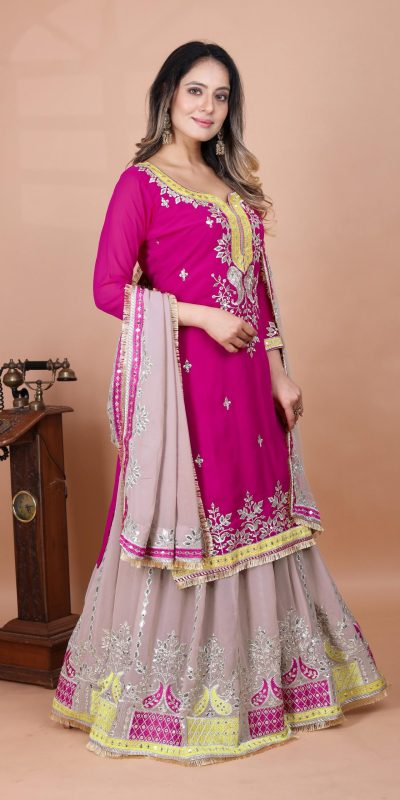 SRK 5260 Pink Faux Georgette With 5mm Embroidery Sequence Work Perfect for Wedding, Party, Karwa Chauth, Ethnic Day, Baisakhi Beast Price At 2149/- Only | Jump Suits, Salwar suit, Designer Suits, Casual Suits, Creative suits, Palazzo Suits, Party Wear Suits, Patiala Suits, Straight Suits
