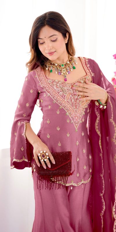 NSR 852 Pink Simar Silk With Embroidery Work with Full Sleeve Salwar Suit in . Now at just ₹2099. Delivery 4-6 Working Days. Shop n | Jump Suits, Salwar suit, Designer Suits, Casual Suits, Creative suits, Palazzo Suits, Party Wear Suits, Patiala Suits, Straight Suits