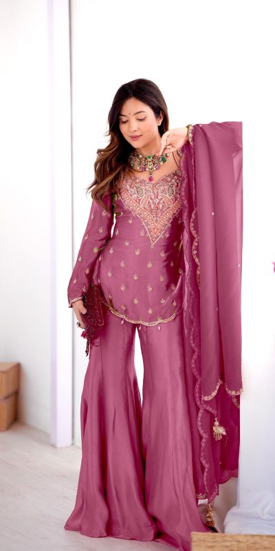 NSR 852 Pink Simar Silk With Embroidery Work with Full Sleeve Salwar Suit in . Now at just ₹2099. Delivery 4-6 Working Days. Shop n | Jump Suits, Salwar suit, Designer Suits, Casual Suits, Creative suits, Palazzo Suits, Party Wear Suits, Patiala Suits, Straight Suits