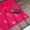 Pink Soft Silk Zari Lace Work Saree