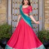 Pink Vichitra Silk Embroidery Zari Work Lehenga Choli