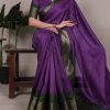 Purple Dola Chex Zari Work Saree