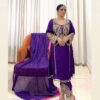 Purple Georgette With Sequences Salwar Suit