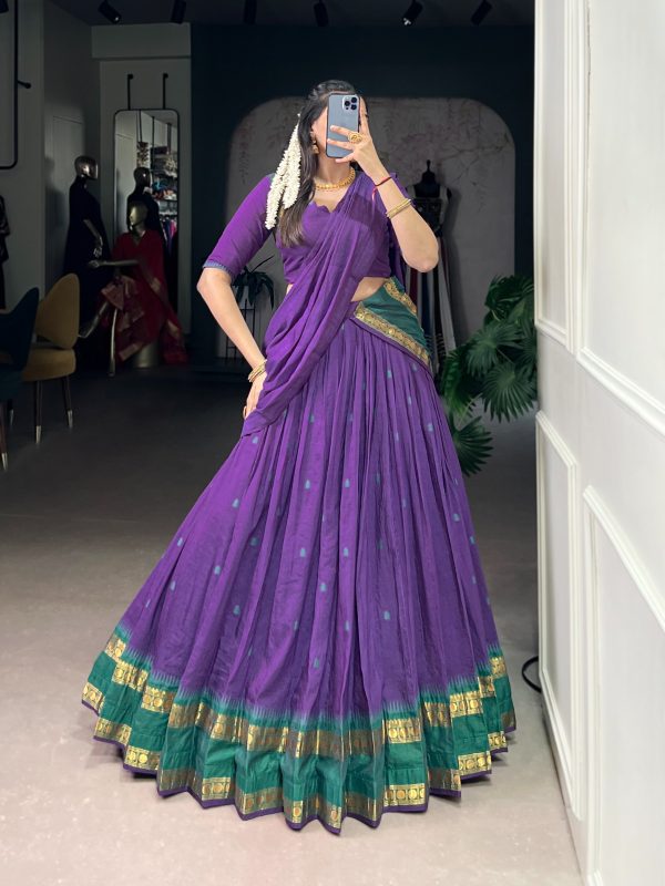 Purple Pure Chanderi Zari Work Lehenga Choli