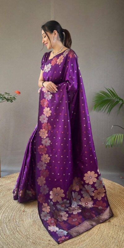 KP 6003 Purple Soft Lichi Silk Cloth Lace Work & Lace Border Saree in Best Price ₹1399. Delivery 4-6 Working Days. Shop now. | Sarees, Bollywood Sarees, Creative Sarees, Designer Sarees, Embroidered Sarees, Ethnic Saree, Modern Digital sarees, Party Wear Sarees
