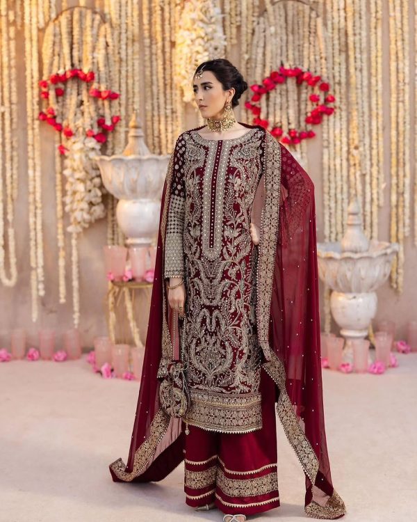 Rani Pink Faux Georgette With Chain Salwar Suit