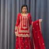 KD 1533 Red Blooming Georgette Salwar Suit Perfect for Wedding, Party, Ethnic Day, Housewarming, Pongal . Available at ₹2149 only. Delivery 4-6 Workin | Salwar suit, Designer Suits, Casual Suits, Creative suits, Palazzo Suits, Party Wear Suits, Patiala Suits, Straight Suits
