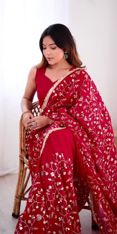 SRK 5296 Red Crunchy Silk Lace Work & Embroidery Work Saree in . Special Price ₹1799. Delivery 4-6 Working Days. Shop now. | Sarees, Bollywood Sarees, Creative Sarees, Designer Sarees, Embroidered Sarees, Ethnic Saree, Modern Digital sarees, Party Wear Sarees