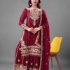 SR 1688 Red Heavy Faux Georgette With Heavy Embroidery Wedding, Party, Festive, Events, Navratri Garba, Reception, Haldi, 4-6 Working Days At 1949 Only | Jump Suits, Salwar suit, Designer Suits, Casual Suits, Creative suits, Palazzo Suits, Party Wear Suits, Patiala Suits, Straight Suits