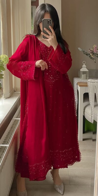 LG 2002 Red Georgette With Embroidery Work Salwar Suit . Wedding, Party, Festive, Events, Affordable Price ₹1999. Delivery 4-6 Working Days. Shop now. | Jump Suits, Tops & Bottoms, Track Suits, Trendy Wear, Salwar suit, Designer Suits, Casual Suits, Creative suits, Palazzo Suits, Party Wear Suits, Patiala Suits, Straight Suits