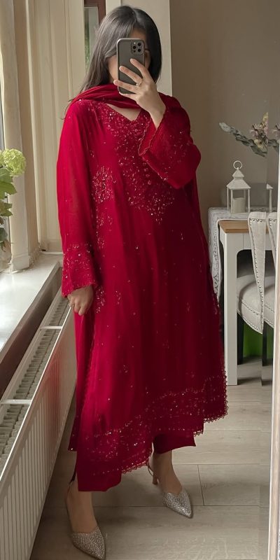 LG 2002 Red Georgette With Embroidery Work Salwar Suit . Wedding, Party, Festive, Events, Affordable Price ₹1999. Delivery 4-6 Working Days. Shop now. | Jump Suits, Tops & Bottoms, Track Suits, Trendy Wear, Salwar suit, Designer Suits, Casual Suits, Creative suits, Palazzo Suits, Party Wear Suits, Patiala Suits, Straight Suits