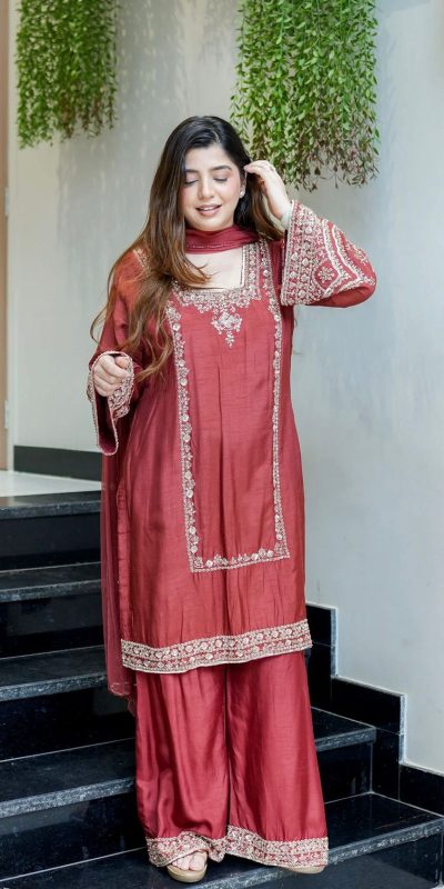 ZSR 3138 Red German Chiffon With Embroidery Work with Full Sleeve Salwar Suit Wedding, Party, Festive, Events,Now at just ₹1949. Delivery 4-6 Worki | Jump Suits, Salwar suit, Designer Suits, Casual Suits, Creative suits, Palazzo Suits, Party Wear Suits, Patiala Suits, Straight Suits