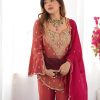 NSR 852 Red Simar Silk With Embroidery Work with Full Sleeve Salwar Suit in . Now at just ₹2099. Delivery 4-6 Working Days. Shop n | Jump Suits, Salwar suit, Designer Suits, Casual Suits, Creative suits, Palazzo Suits, Party Wear Suits, Patiala Suits, Straight Suits