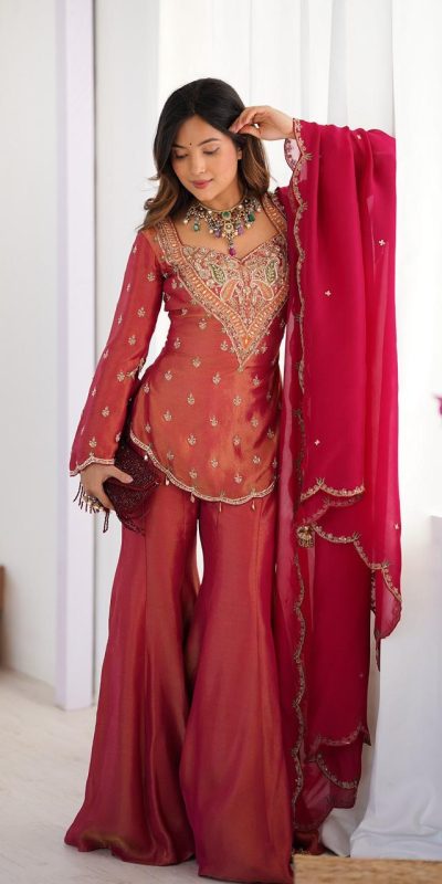 NSR 852 Red Simar Silk With Embroidery Work with Full Sleeve Salwar Suit in . Now at just ₹2099. Delivery 4-6 Working Days. Shop n | Jump Suits, Salwar suit, Designer Suits, Casual Suits, Creative suits, Palazzo Suits, Party Wear Suits, Patiala Suits, Straight Suits
