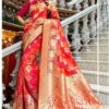 Red Soft Lichi Silk Saree