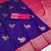 Royal Blue Soft Silk Zari Lace Work Saree