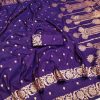 Royal Purple Banarasi Silk With Lace and Zari Work Saree