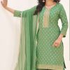 Sea Green Rayon Lace Embroidery Work Salwar Suit
