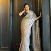 Silver Soft Jimmy Chuu Lace Border Saree
