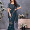 BT 12 Teal Blue Soft Star Georgette Silk with Embroidery Work & Mirror Work Saree . Exclusive Offer ₹1999. Delivery 4-6 Working Days. Shop now. | Sarees, Bollywood Sarees, Creative Sarees, Designer Sarees, Embroidered Sarees, Ethnic Saree, Modern Digital sarees, Party Wear Sarees