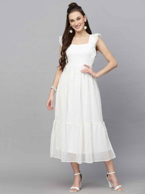 INLI Trendy White in Georgette Butti Designer Gown . Wedding, Party, Festive Affordable Price ₹1399. Delivery 4-6 Working Days. Shop now. | Gowns, Bollywood Gowns, Creative Gowns, Designer Gowns, Embroidered Gowns, Party Wear Gowns