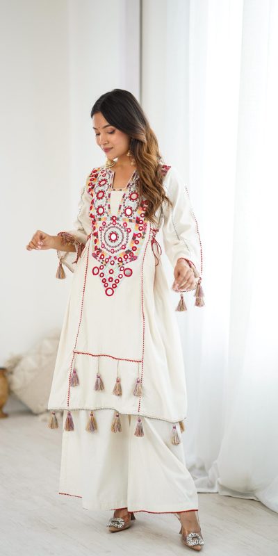 SRK 5286 White in Khadi Cotton Mirror Work & Embroidery Work Salwar Suit . Now at just ₹2099. Delivery 4-6 Working Days. Shop now. | Jump Suits, Salwar suit, Designer Suits, Casual Suits, Creative suits, Palazzo Suits, Party Wear Suits, Patiala Suits, Straight Suits