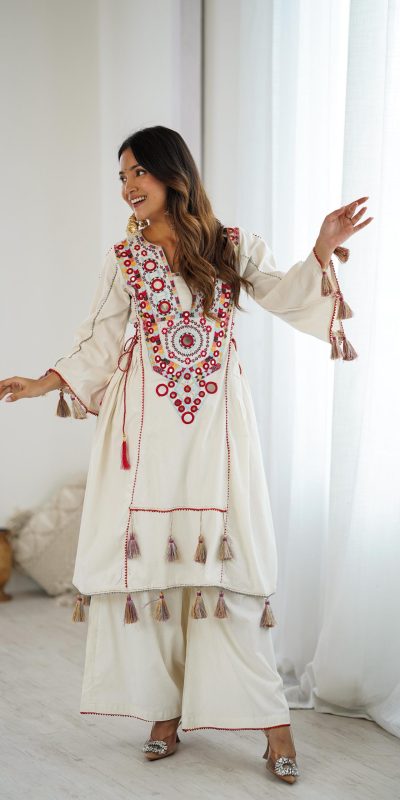SRK 5286 White in Khadi Cotton Mirror Work & Embroidery Work Salwar Suit . Now at just ₹2099. Delivery 4-6 Working Days. Shop now. | Jump Suits, Salwar suit, Designer Suits, Casual Suits, Creative suits, Palazzo Suits, Party Wear Suits, Patiala Suits, Straight Suits