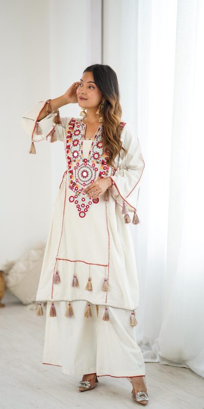 SRK 5286 White in Khadi Cotton Mirror Work & Embroidery Work Salwar Suit . Now at just ₹2099. Delivery 4-6 Working Days. Shop now. | Jump Suits, Salwar suit, Designer Suits, Casual Suits, Creative suits, Palazzo Suits, Party Wear Suits, Patiala Suits, Straight Suits